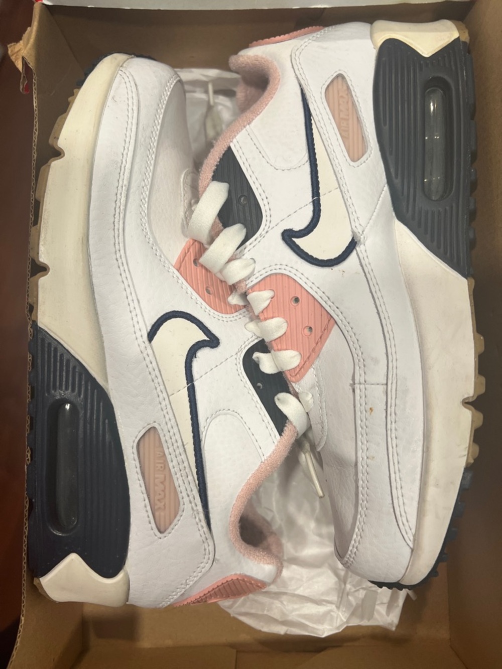 Nike White Pink Navy Low-Top Sneakers